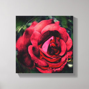Impressão Em Tela Rosa vermelha Na Abstrato de Bloqueio