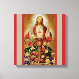 Impressão Em Tela Rosário sagrado Jesus dos rosas do cálice do