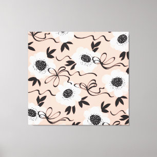 Impressão Em Tela rosas abstrato, cores pálidas, padrão de colheita.