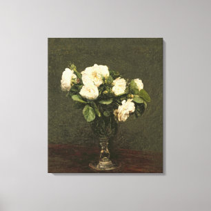 Impressão Em Tela Rosas brancos, 1875 (óleo em canvas)
