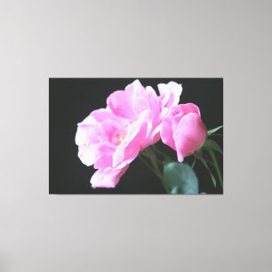 Impressão Em Tela Rosas Coloridas Rosa Brilhantes