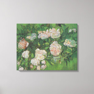 Impressão Em Tela Rosas Cor-de-Rosa Vintage de Van Gogh