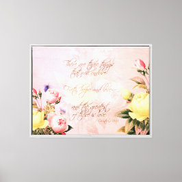 Impressão Em Tela Rosas de fé, amor e esperança