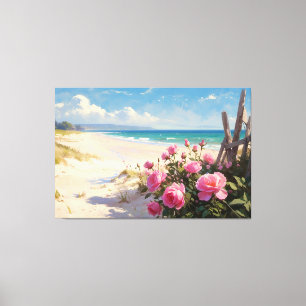 Impressão Em Tela *~* Rosas de praia vedam a impressão de tela esten