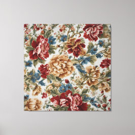 Impressão Em Tela Rosas Elegante Italiano Vermelho e Ouro