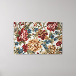 Impressão Em Tela Rosas Elegante Italiano Vermelho e Ouro