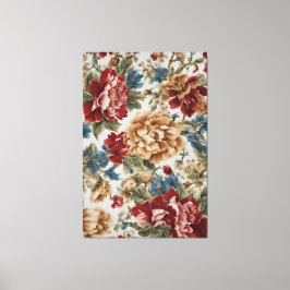 Impressão Em Tela Rosas Elegante Italiano Vermelho e Ouro