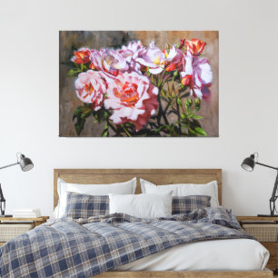Impressão Em Tela Rosas em Pavlovsk - Pintura a óleo elegante de ros