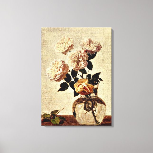 Impressão Em Tela Rosas, Henri Fantin-Latour trabalho de arte (Frente)