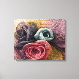 Impressão Em Tela Rosas Raffia