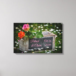 Impressão Em Tela Rosas russos, margaridas, casamento, aniversário