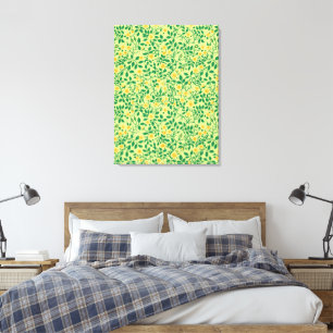 Impressão Em Tela Rosas selvagens em amarelo e verde
