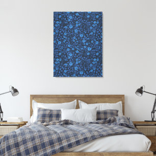 Impressão Em Tela Rosas selvagens em azul