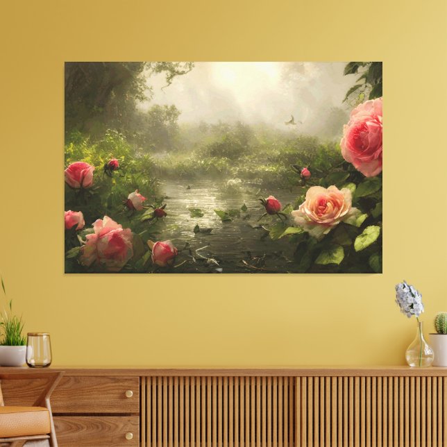 Impressão Em Tela RoseLake - Tela Embrulhada (Insitu(Sala de estar))
