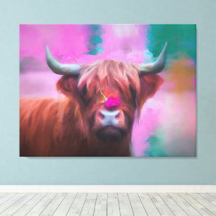 Impressão Em Tela "Rosie das Terras Altas" – Retrato de Vaca das Ter