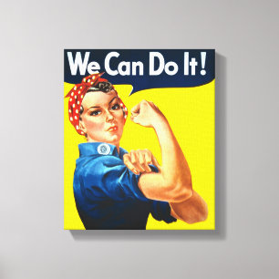 Impressão Em Tela Rosie the Riveter (Poster Icônica) (Nós podemos fa
