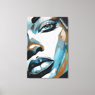Impressão Em Tela Rosto abstrato de mulher negra
