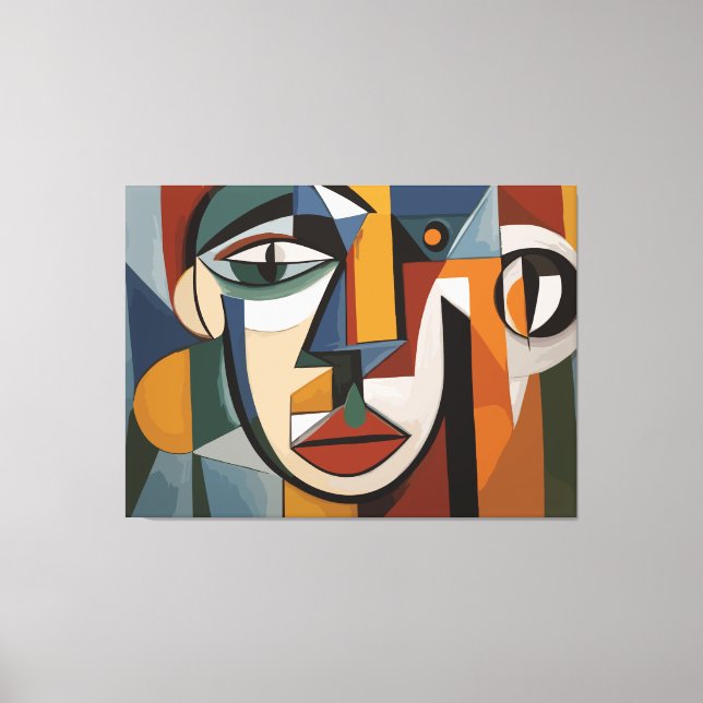 Impressão Em Tela rosto de abstrato (Frente)