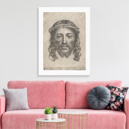 Impressão Em Tela Rosto de Cristo de Claude Mellan, gravura de 1649