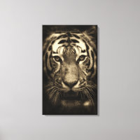 Rosto de Tigre Crescente em Tones Sepia