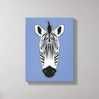 Impressão Em Tela Rosto de Zebra
