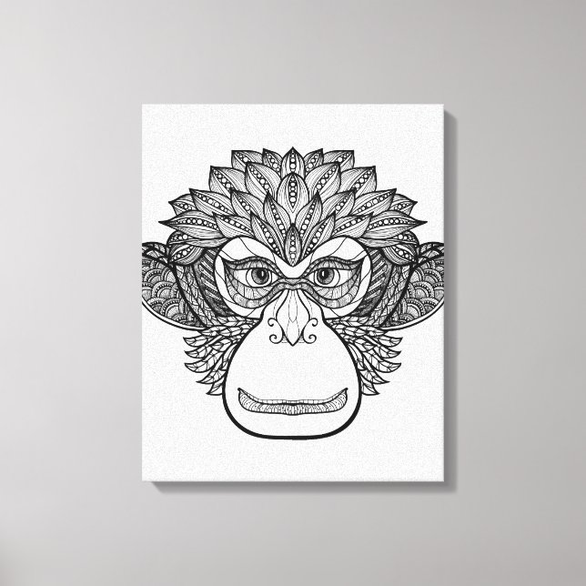 Impressão Em Tela Rosto do macaco face 6 (Frente)