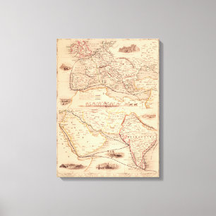 Impressão Em Tela Rota terrestre para a Índia