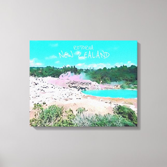 Impressão Em Tela Rotorua hot primavera Nova Zelândia viagem impress (Frente)