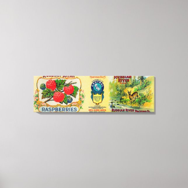 Impressão Em Tela Rótulo de framboesa do rio russo (Frente)