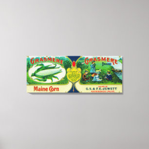Impressão Em Tela Rótulo de Milho GrasmereNorridgewock, ME