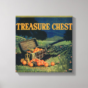 Impressão Em Tela Rótulo Laranja do Treasure Chest (versão de campo)