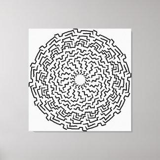 Impressão Em Tela Round Mandella Like Maze