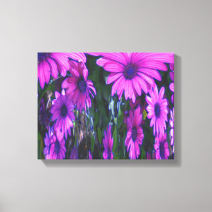 Impressão Em Tela Roxo Daisy Floral Abstrato Art