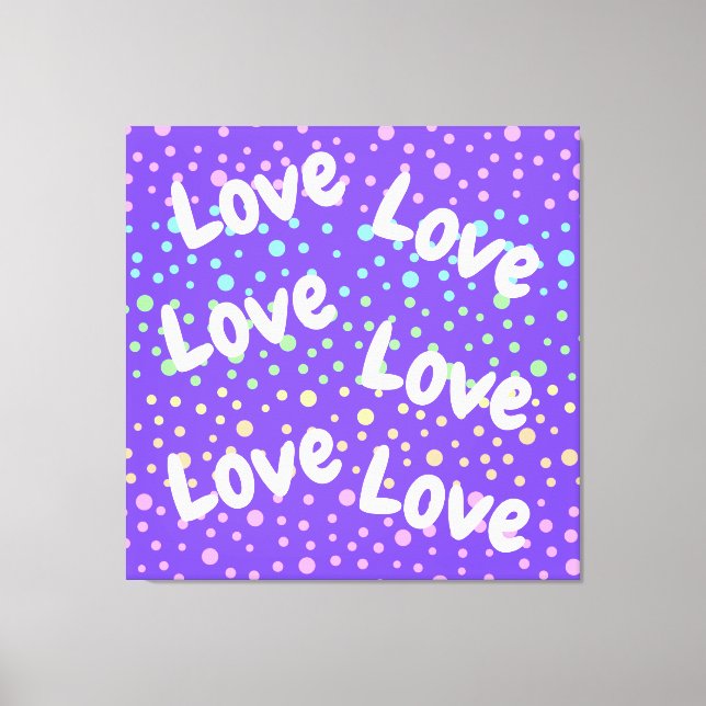 Impressão Em Tela Roxo e Pontos Arco-íris (Frente)