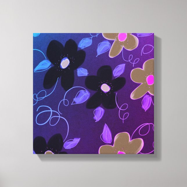 Impressão Em Tela Roxo e Preto (Frente)