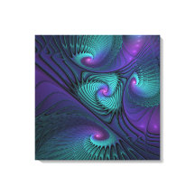 Roxo encontra Arte Fractal abstrato Turquesa moder