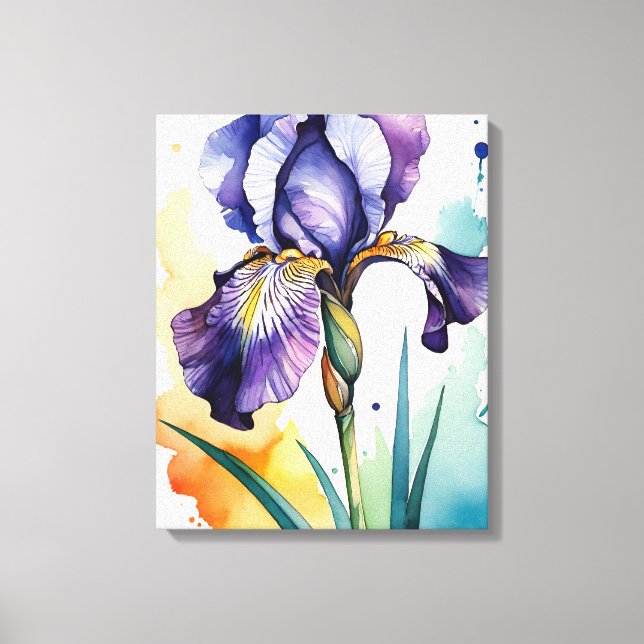 Impressão Em Tela Roxo Iris Flower Bloom (Frente)
