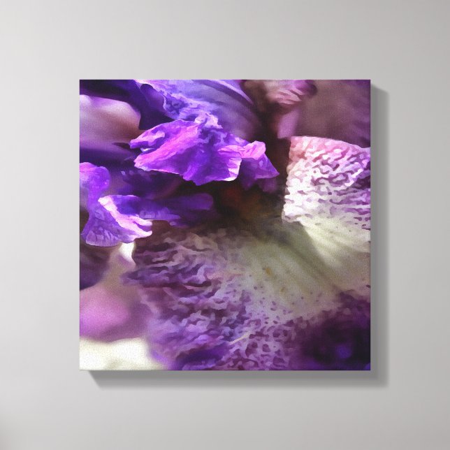 Impressão Em Tela Roxo, Violeta e Mauve Iris Abstrato (Frente)