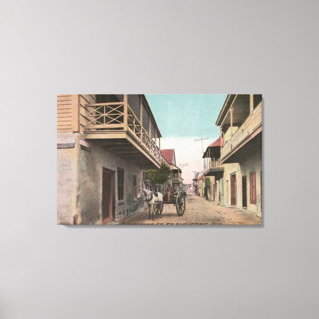 Impressão Em Tela Rua. Augustine, Flórida - Vista de Charlotte Rua (Frente)