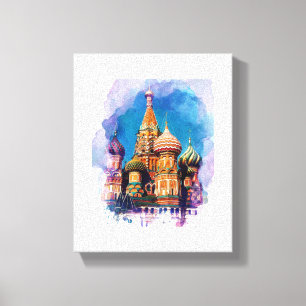 Impressão Em Tela Rua Basil Catedral de Moscou Arquitetura Russa