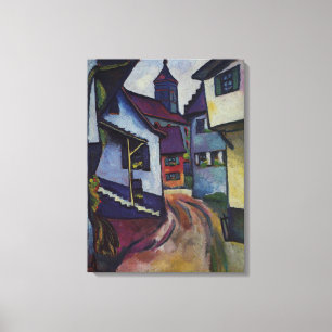 Impressão Em Tela Rua Com Igreja Em Kandern August Macke