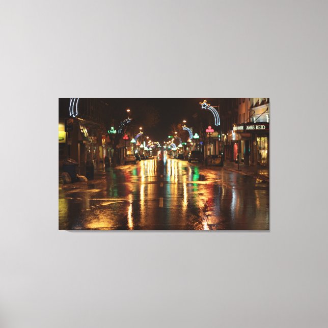 Impressão Em Tela Rua da cidade à noite (Frente)
