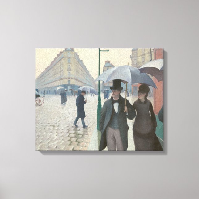 Impressão Em Tela Rua Paris em Rainy Weather (Frente)