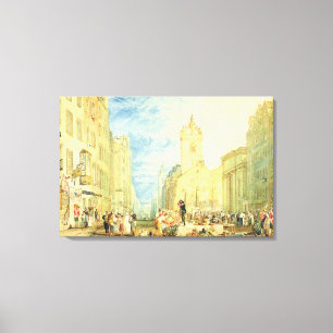 Impressão Em Tela Rua principal, Edimburgo, c.1818 (w/c, caneta,