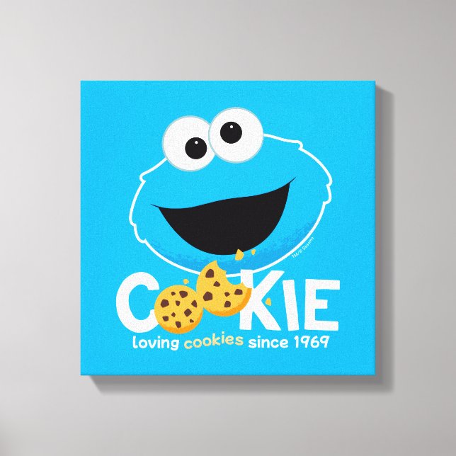 Impressão Em Tela Rua Sésamo | Cookie Monster Loving Cookies (Frente)
