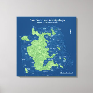 Impressão Em Tela Ruas submersas de São Francisco-24"x24",canvas