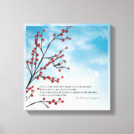 Impressão Em Tela Ruas. Therese Birds Cloud Branch Cotes Berries
