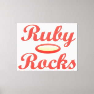 Impressão Em Tela Ruby Rocks design vermelho e creme