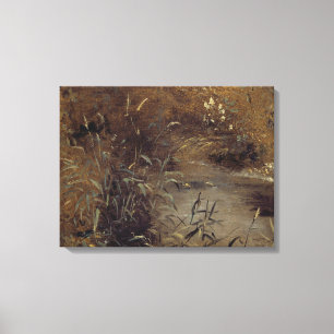 Impressão Em Tela Rushes by a Piscina, c.1821 (óleo no papel no con