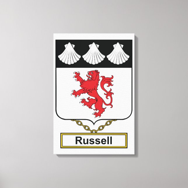 Impressão Em Tela Russell Family Crest (Frente)